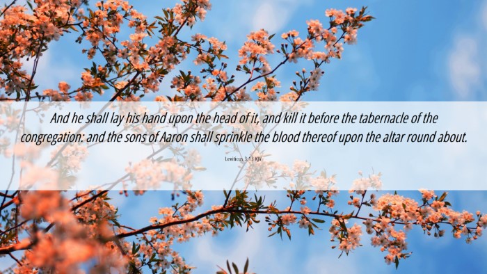 Picture 06 - Leviticus 3:13 KJV Desktop Wallpaper - And he shall lay his hand upon the head of it, - Desktop Bible Verse Wallpaper