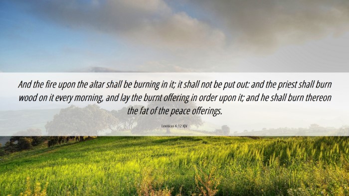 Picture 06 - Leviticus 6:12 KJV Desktop Wallpaper - And the fire upon the altar shall be burning in - Desktop Bible Verse Wallpaper