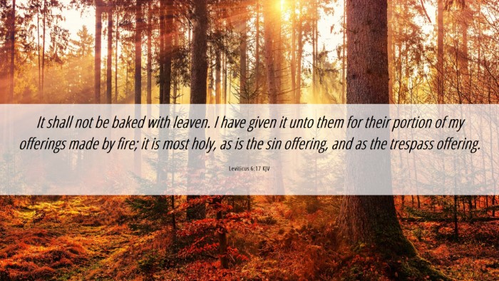 Picture 06 - Leviticus 6:17 KJV Desktop Wallpaper - It shall not be baked with leaven. I have given - Desktop Bible Verse Wallpaper