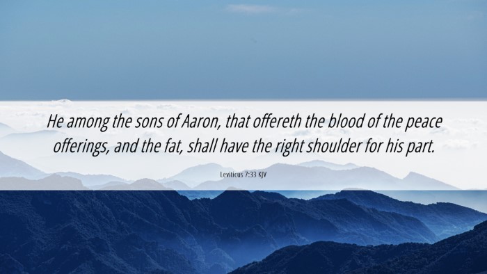 Picture 06 - Leviticus 7:33 KJV Desktop Wallpaper - He among the sons of Aaron, that offereth the - Desktop Bible Verse Wallpaper