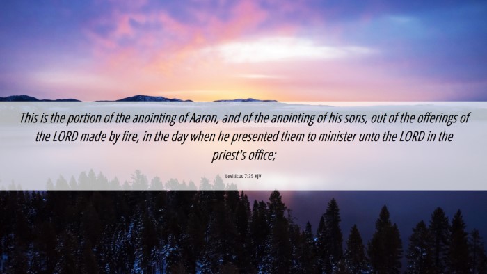 Picture 06 - Leviticus 7:35 KJV Desktop Wallpaper - This is the portion of the anointing of Aaron, - Desktop Bible Verse Wallpaper