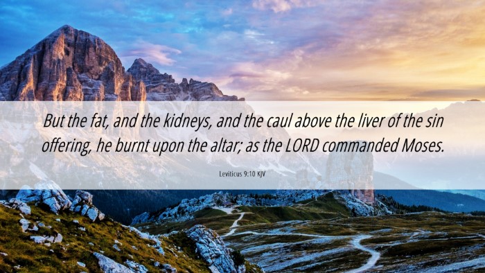 Picture 06 - Leviticus 9:10 KJV Desktop Wallpaper - But the fat, and the kidneys, and the caul above - Desktop Bible Verse Wallpaper