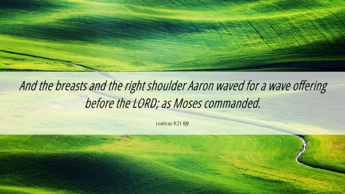 Picture 06 - Leviticus 9:21 KJV Desktop Wallpaper - And the breasts and the right shoulder Aaron - Desktop Bible Verse Wallpaper