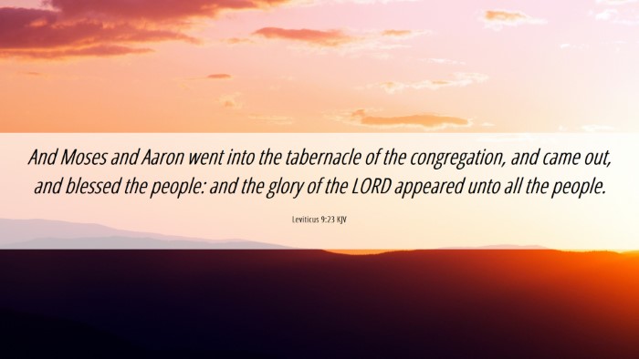Picture 06 - Leviticus 9:23 KJV Desktop Wallpaper - And Moses and Aaron went into the tabernacle of - Desktop Bible Verse Wallpaper