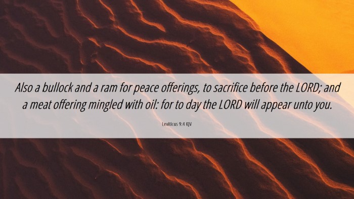 Picture 06 - Leviticus 9:4 KJV Desktop Wallpaper - Also a bullock and a ram for peace offerings, to - Desktop Bible Verse Wallpaper