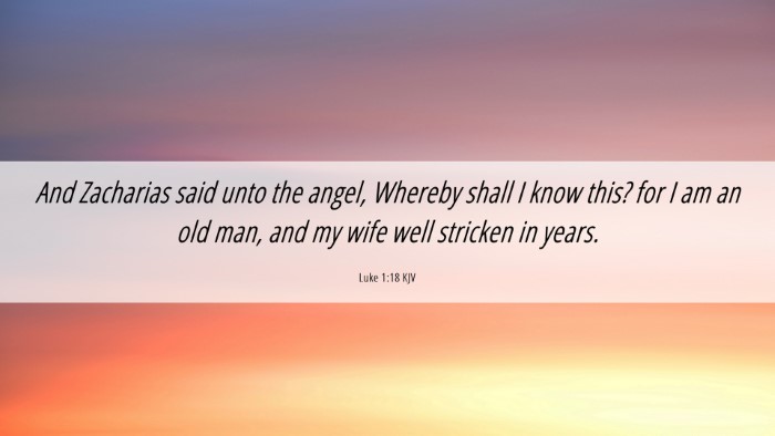 Picture 06 - Luke 1:18 KJV Desktop Wallpaper - And Zacharias said unto the angel, Whereby shall - Desktop Bible Verse Wallpaper
