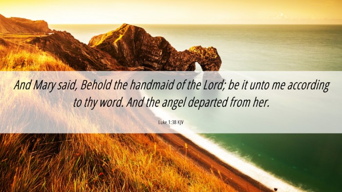 Picture 06 - Luke 1:38 KJV Desktop Wallpaper - And Mary said, Behold the handmaid of the Lord; - Desktop Bible Verse Wallpaper