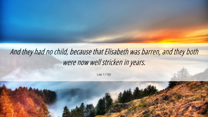 Picture 06 - Luke 1:7 KJV Desktop Wallpaper - And they had no child, because that Elisabeth was - Desktop Bible Verse Wallpaper