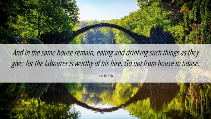 Picture 06 - Luke 10:7 KJV Desktop Wallpaper - And in the same house remain, eating and drinking - Desktop Bible Verse Wallpaper