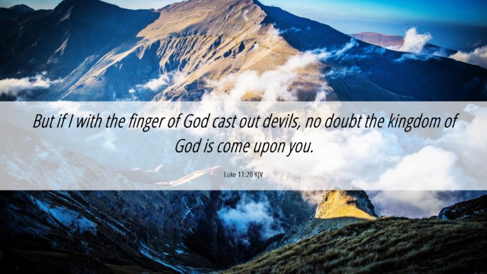 Picture 06 - Luke 11:20 KJV Desktop Wallpaper - But if I with the finger of God cast out devils, - Desktop Bible Verse Wallpaper