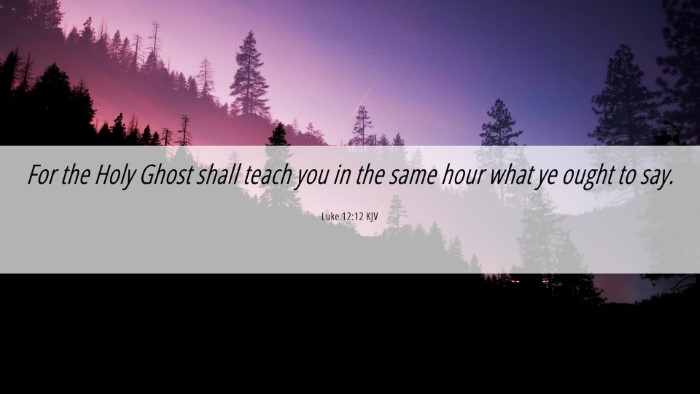 Picture 06 - Luke 12:12 KJV Desktop Wallpaper - For the Holy Ghost shall teach you in the same - Desktop Bible Verse Wallpaper