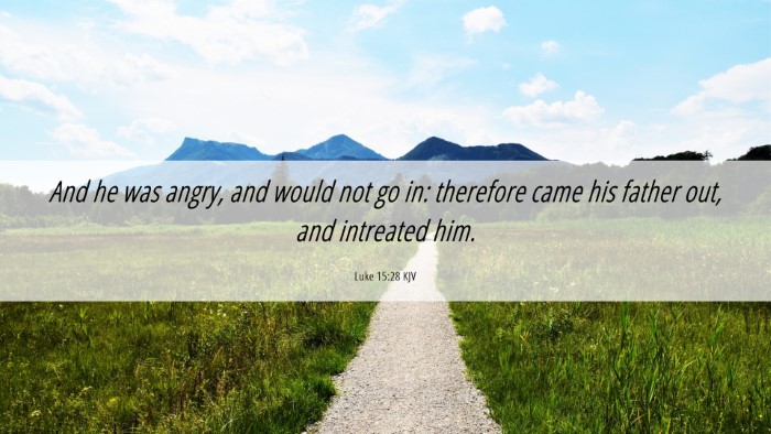 Picture 06 - Luke 15:28 KJV Desktop Wallpaper - And he was angry, and would not go in: therefore - Desktop Bible Verse Wallpaper