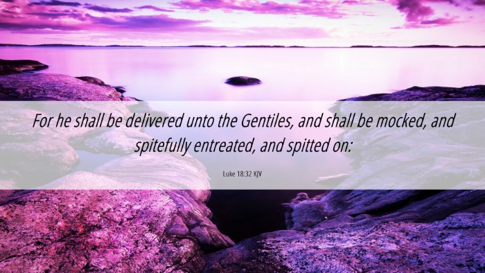 Picture 06 - Luke 18:32 KJV Desktop Wallpaper - For he shall be delivered unto the Gentiles, and - Desktop Bible Verse Wallpaper