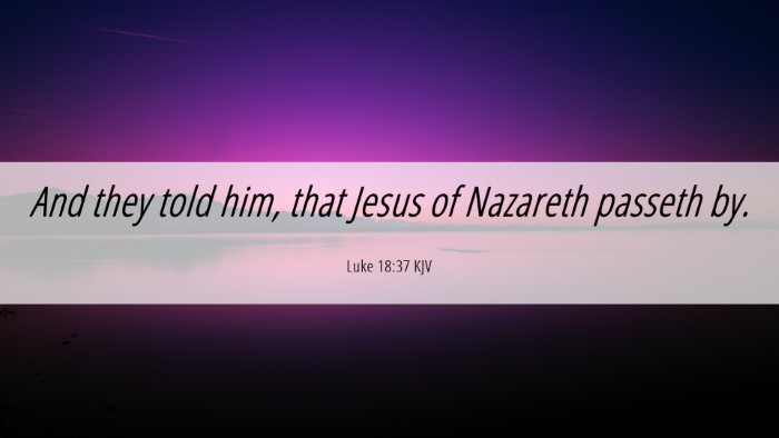 Picture 06 - Luke 18:37 KJV Desktop Wallpaper - And they told him, that Jesus of Nazareth passeth - Desktop Bible Verse Wallpaper