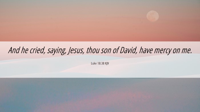 Picture 06 - Luke 18:38 KJV Desktop Wallpaper - And he cried, saying, Jesus, thou son of David, - Desktop Bible Verse Wallpaper