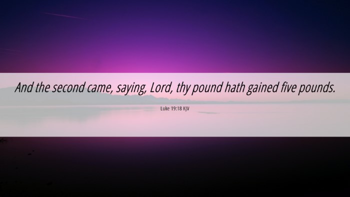 Picture 06 - Luke 19:18 KJV Desktop Wallpaper - And the second came, saying, Lord, thy pound hath - Desktop Bible Verse Wallpaper