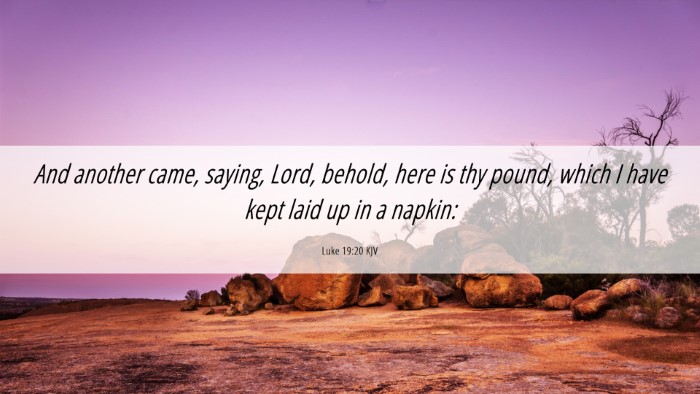 Picture 06 - Luke 19:20 KJV Desktop Wallpaper - And another came, saying, Lord, behold, here is - Desktop Bible Verse Wallpaper