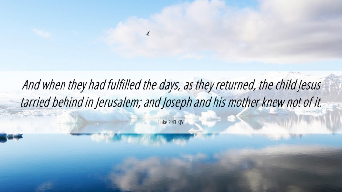 Picture 06 - Luke 2:43 KJV Desktop Wallpaper - And when they had fulfilled the days, as they - Desktop Bible Verse Wallpaper
