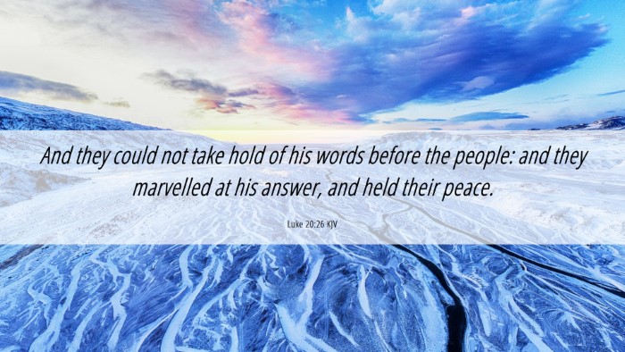 Picture 06 - Luke 20:26 KJV Desktop Wallpaper - And they could not take hold of his words before - Desktop Bible Verse Wallpaper