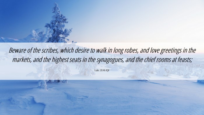 Picture 06 - Luke 20:46 KJV Desktop Wallpaper - Beware of the scribes, which desire to walk in - Desktop Bible Verse Wallpaper