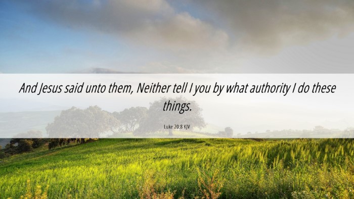 Picture 06 - Luke 20:8 KJV Desktop Wallpaper - And Jesus said unto them, Neither tell I you by - Desktop Bible Verse Wallpaper