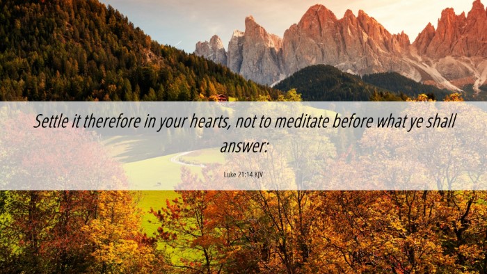 Picture 06 - Luke 21:14 KJV Desktop Wallpaper - Settle it therefore in your hearts, not to - Desktop Bible Verse Wallpaper