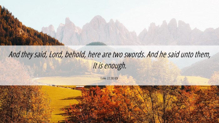 Picture 06 - Luke 22:38 KJV Desktop Wallpaper - And they said, Lord, behold, here are two swords. - Desktop Bible Verse Wallpaper