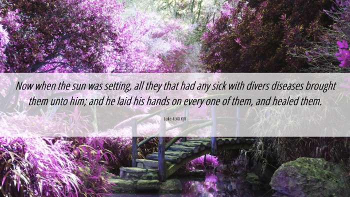 Picture 06 - Luke 4:40 KJV Desktop Wallpaper - Now when the sun was setting, all they that had - Desktop Bible Verse Wallpaper