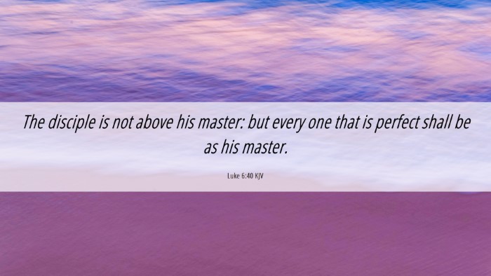 Picture 06 - Luke 6:40 KJV Desktop Wallpaper - The disciple is not above his master: but every - Desktop Bible Verse Wallpaper