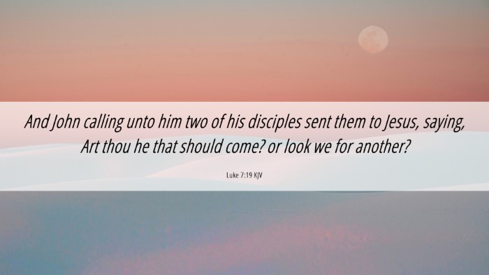 Picture 06 - Luke 7:19 KJV Desktop Wallpaper - And John calling unto him two of his disciples - Desktop Bible Verse Wallpaper