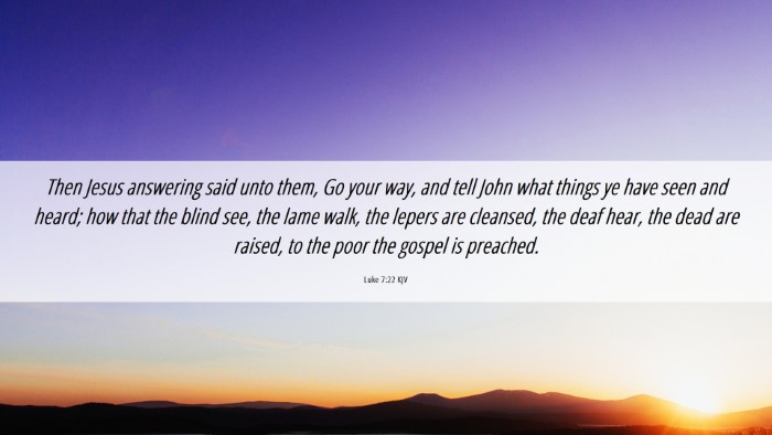 Picture 06 - Luke 7:22 KJV Desktop Wallpaper - Then Jesus answering said unto them, Go your way, - Desktop Bible Verse Wallpaper