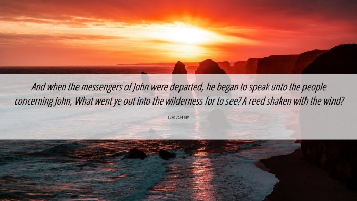 Picture 06 - Luke 7:24 KJV Desktop Wallpaper - And when the messengers of John were departed, he - Desktop Bible Verse Wallpaper