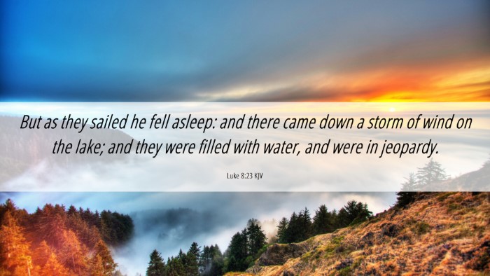 Picture 06 - Luke 8:23 KJV Desktop Wallpaper - But as they sailed he fell asleep: and there came - Desktop Bible Verse Wallpaper