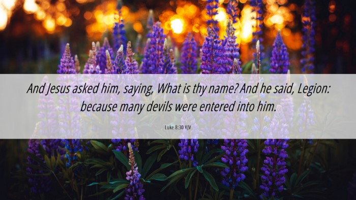 Picture 06 - Luke 8:30 KJV Desktop Wallpaper - And Jesus asked him, saying, What is thy name? - Desktop Bible Verse Wallpaper