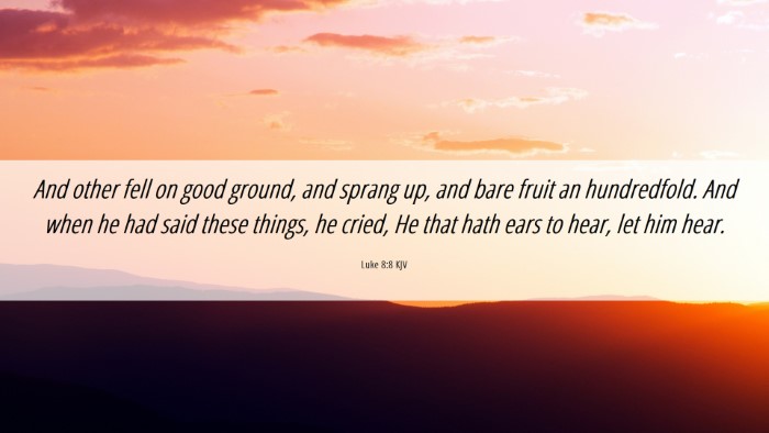 Picture 06 - Luke 8:8 KJV Desktop Wallpaper - And other fell on good ground, and sprang up, and - Desktop Bible Verse Wallpaper