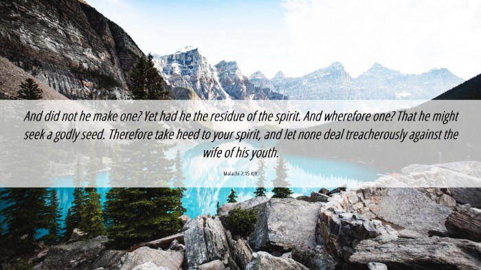 Picture 06 - Malachi 2:15 KJV Desktop Wallpaper - And did not he make one? Yet had he the residue - Desktop Bible Verse Wallpaper