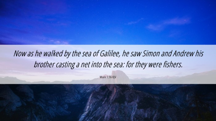 Picture 06 - Mark 1:16 KJV Desktop Wallpaper - Now as he walked by the sea of Galilee, he saw - Desktop Bible Verse Wallpaper