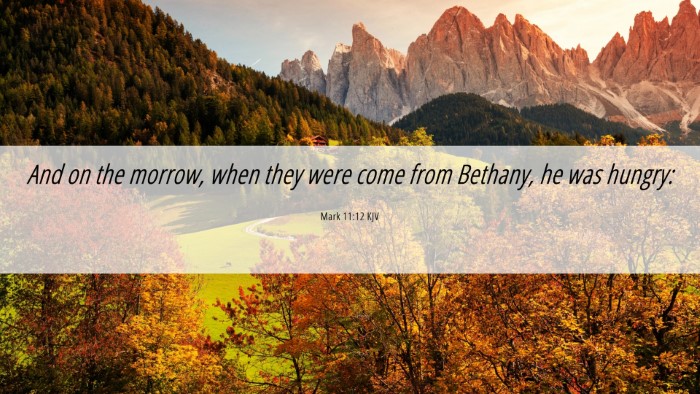 Picture 06 - Mark 11:12 KJV Desktop Wallpaper - And on the morrow, when they were come from - Desktop Bible Verse Wallpaper