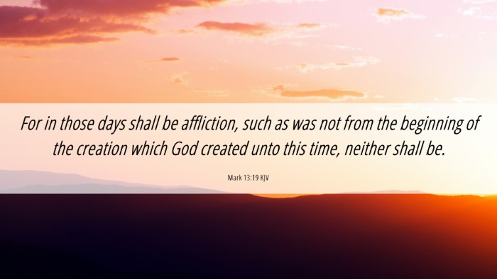 Picture 06 - Mark 13:19 KJV Desktop Wallpaper - For in those days shall be affliction, such as - Desktop Bible Verse Wallpaper