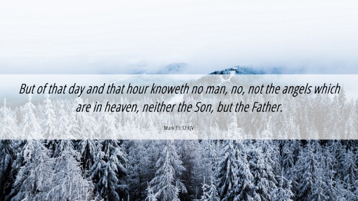 Picture 06 - Mark 13:32 KJV Desktop Wallpaper - But of that day and that hour knoweth no man, no, - Desktop Bible Verse Wallpaper