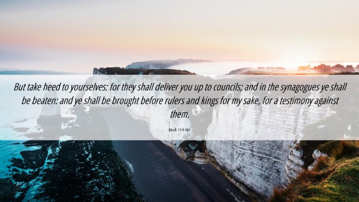 Picture 06 - Mark 13:9 KJV Desktop Wallpaper - But take heed to yourselves: for they shall - Desktop Bible Verse Wallpaper