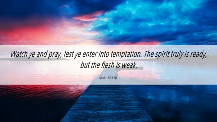 Picture 06 - Mark 14:38 KJV Desktop Wallpaper - Watch ye and pray, lest ye enter into temptation. - Desktop Bible Verse Wallpaper