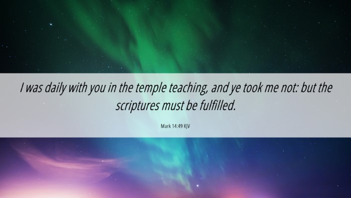Picture 06 - Mark 14:49 KJV Desktop Wallpaper - I was daily with you in the temple teaching, and - Desktop Bible Verse Wallpaper