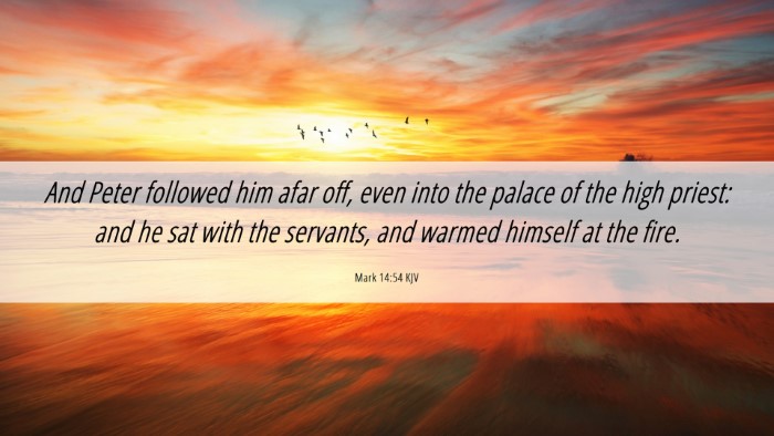 Picture 06 - Mark 14:54 KJV Desktop Wallpaper - And Peter followed him afar off, even into the - Desktop Bible Verse Wallpaper