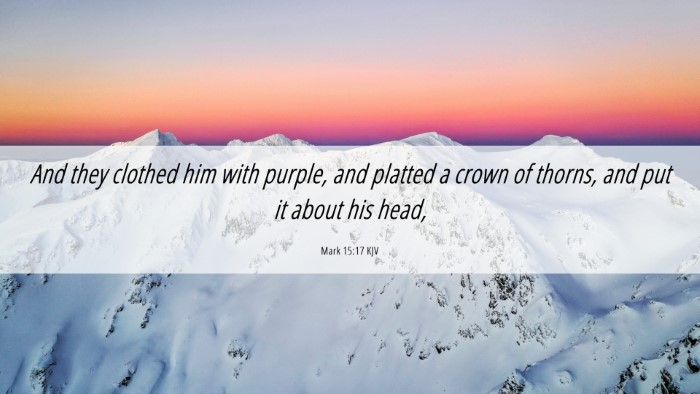 Picture 06 - Mark 15:17 KJV Desktop Wallpaper - And they clothed him with purple, and platted a - Desktop Bible Verse Wallpaper