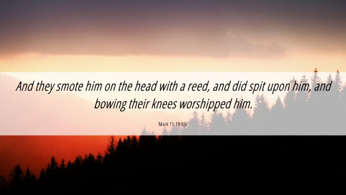 Picture 06 - Mark 15:19 KJV Desktop Wallpaper - And they smote him on the head with a reed, and - Desktop Bible Verse Wallpaper