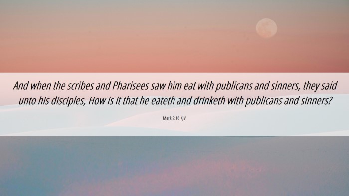 Picture 06 - Mark 2:16 KJV Desktop Wallpaper - And when the scribes and Pharisees saw him eat - Desktop Bible Verse Wallpaper