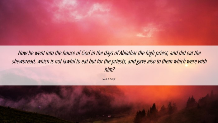 Picture 06 - Mark 2:26 KJV Desktop Wallpaper - How he went into the house of God in the days of - Desktop Bible Verse Wallpaper