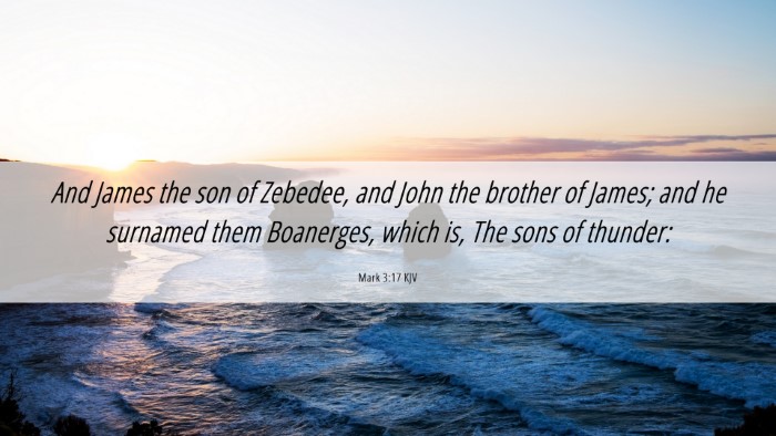 Picture 06 - Mark 3:17 KJV Desktop Wallpaper - And James the son of Zebedee, and John the - Desktop Bible Verse Wallpaper