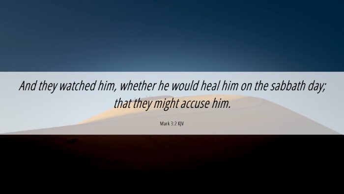 Picture 06 - Mark 3:2 KJV Desktop Wallpaper - And they watched him, whether he would heal him - Desktop Bible Verse Wallpaper